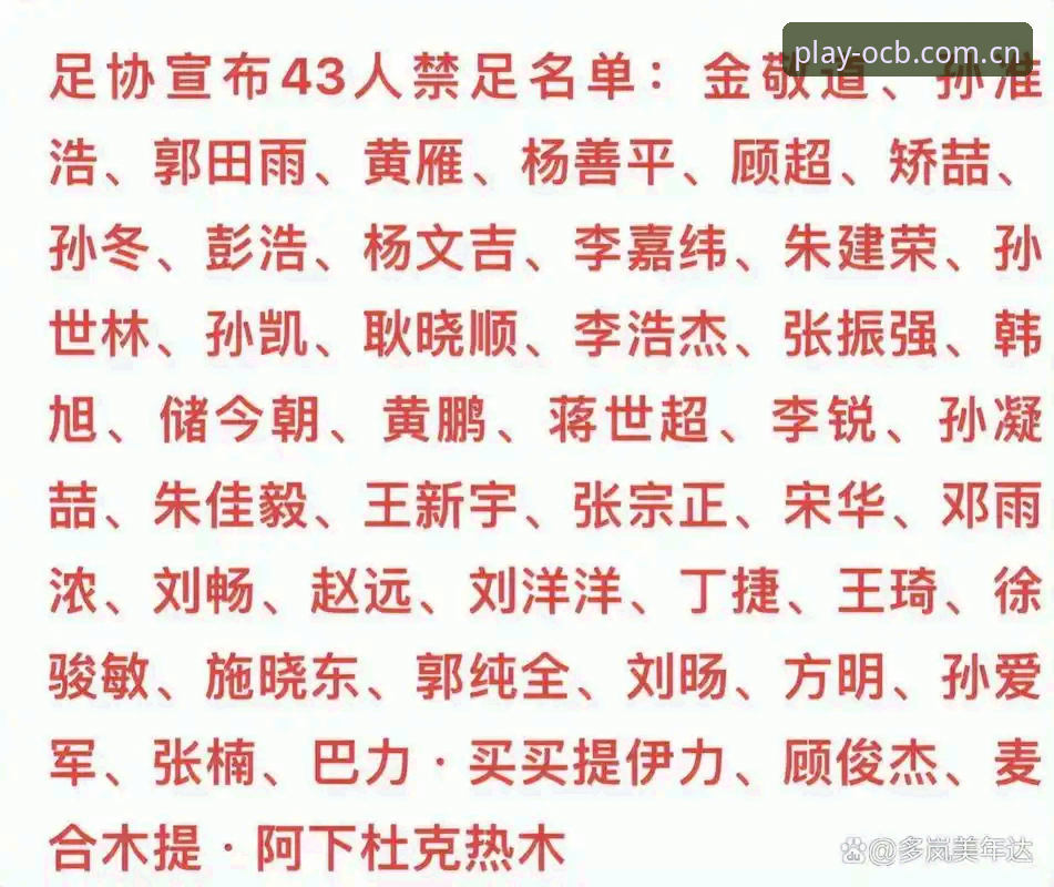欧宝登录入口 足协第三批禁足名单vs行业净化:65人处罚背后的中国足球生态重构
